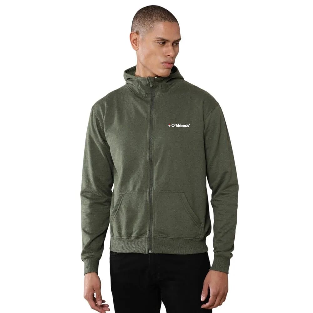 Greys&Blues Rocky Hoodie with Zip- Olive Green